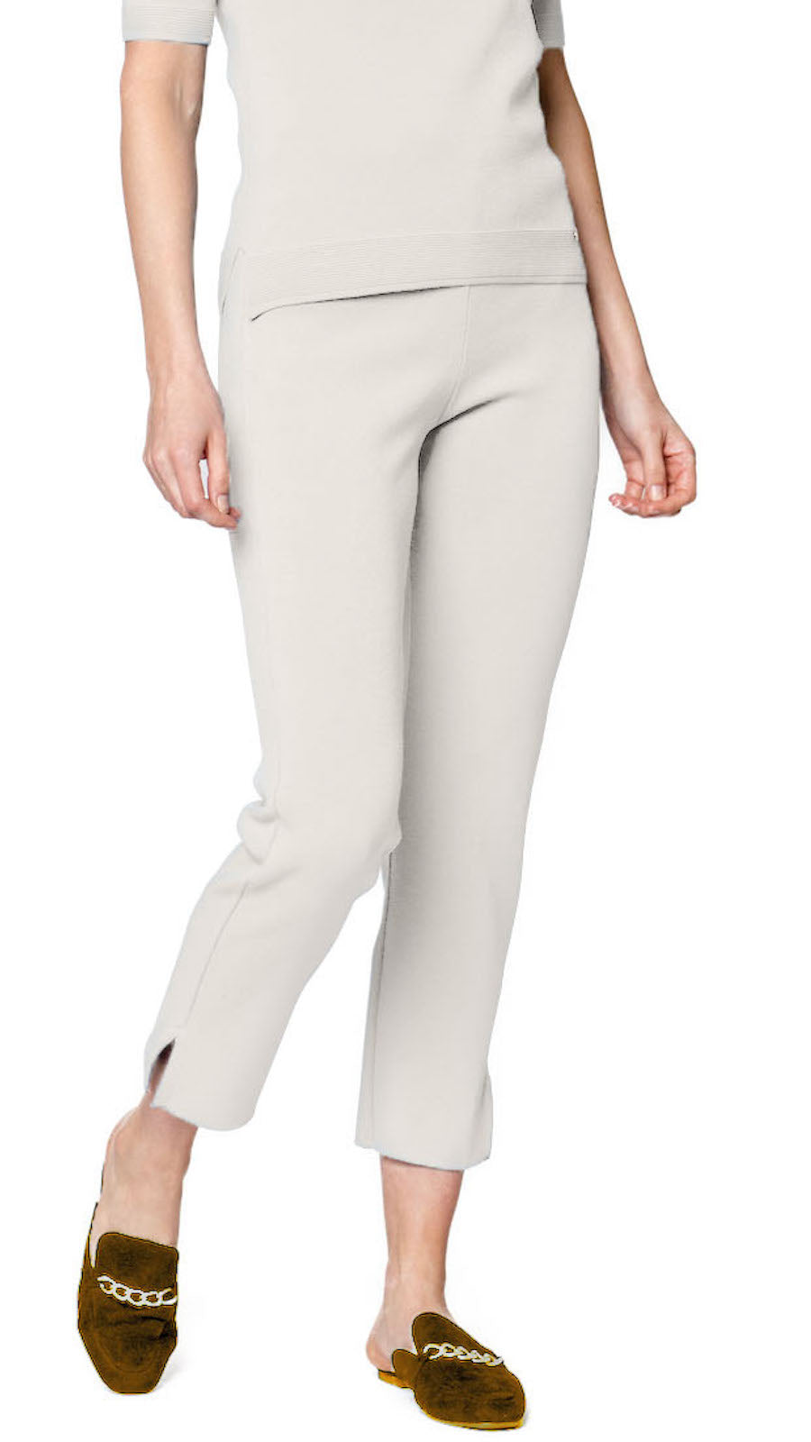 Alice Milano-Knit Slim Leg Pants; Beige / Resort Pre-Order